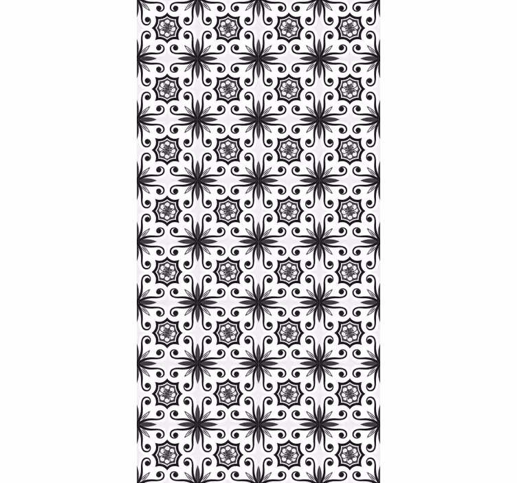 Kitchen roller blind vintage black tile - TenStickers