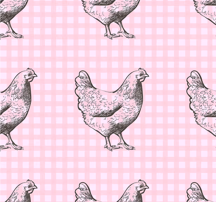 Kitchen roller blind hen patterned decor - TenStickers