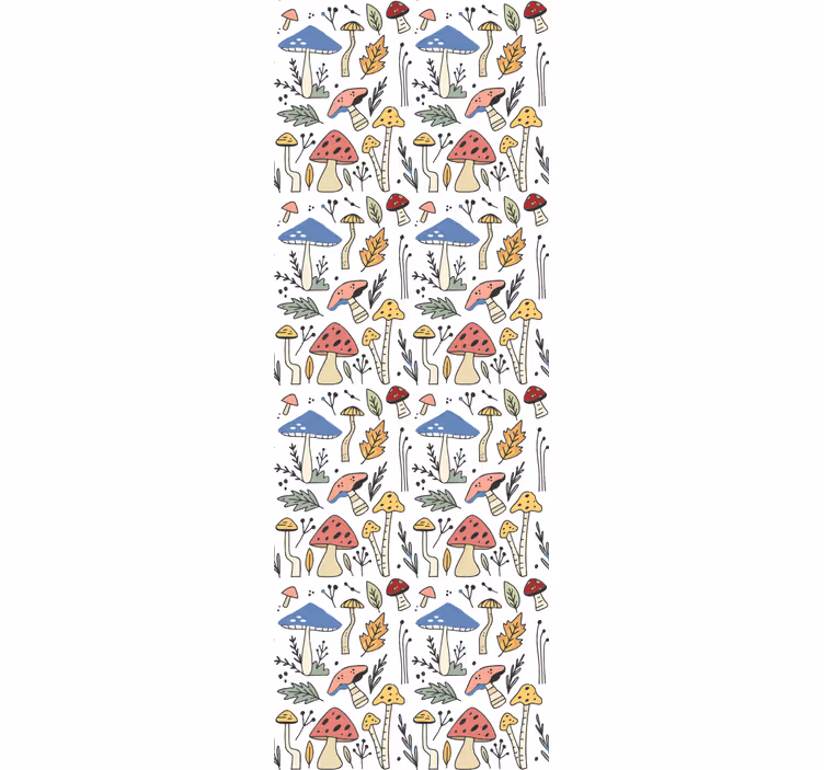 Kitchen roller blind with hand-drawn mushroom pattern - TenStickers