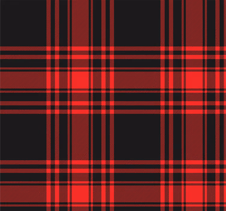 Kitchen roller blind menzies tartan black red check - TenStickers