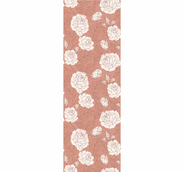 Dining room roller blind in terracotta big roses - TenStickers