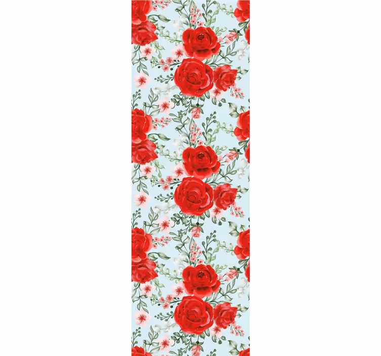 Dining room roller blind in grandmillennial floral design - TenStickers