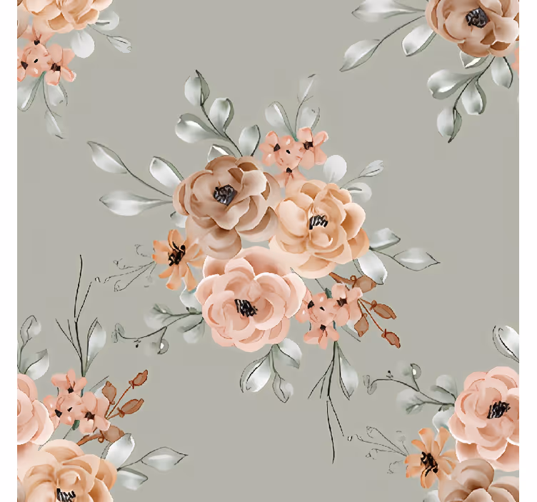 Dining room roller blind vintage roses on mint green - TenStickers