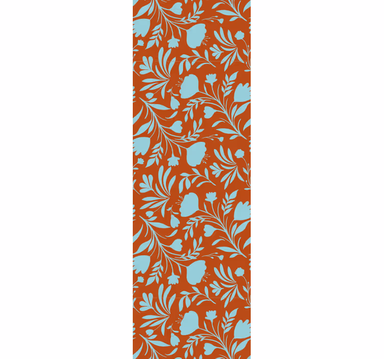 Dining room roller blind original blue flower design - TenStickers
