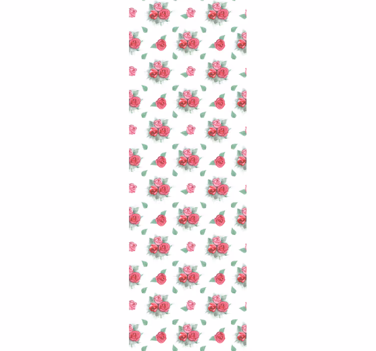 Dining room roller blind with pink and red roses pattern - TenStickers
