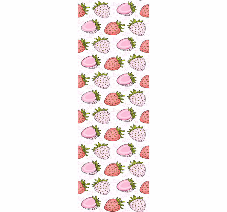 Dining room roller blind seamless pink red strawberries - TenStickers