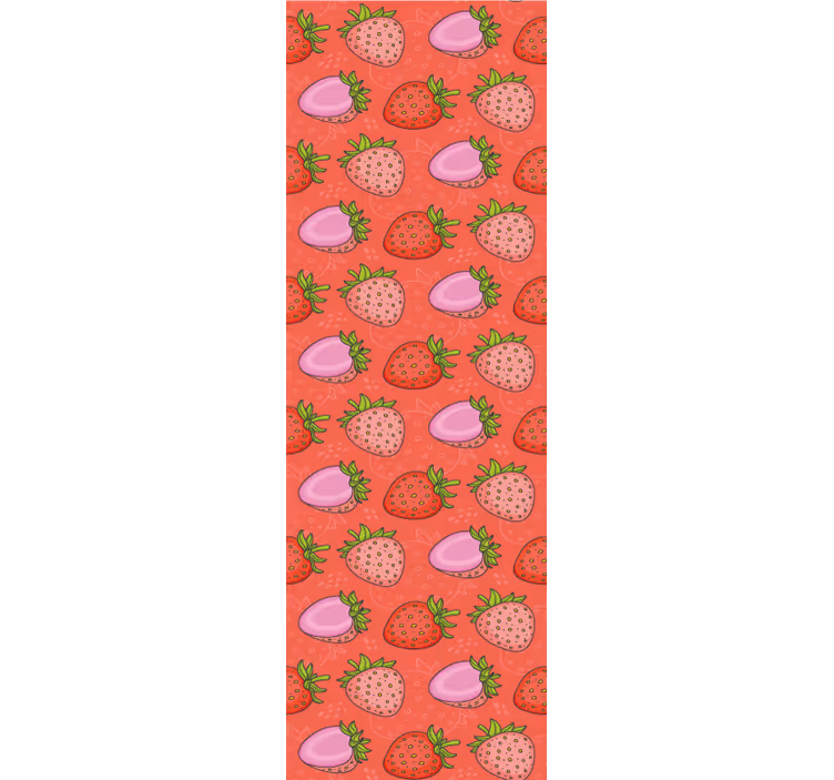 Dining room roller blind seamless red and pink strawberries - TenStickers