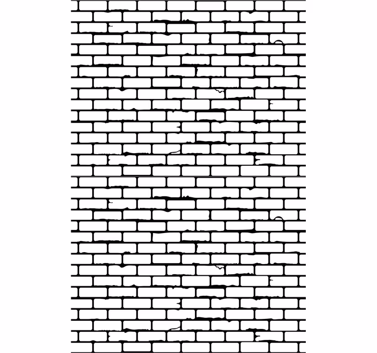 Dining room roller blind in weathered white brick pattern - TenStickers