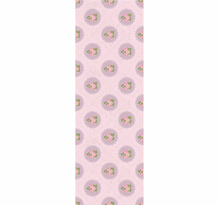 Shabby chic pink squared pattern dining room roller blind - TenStickers