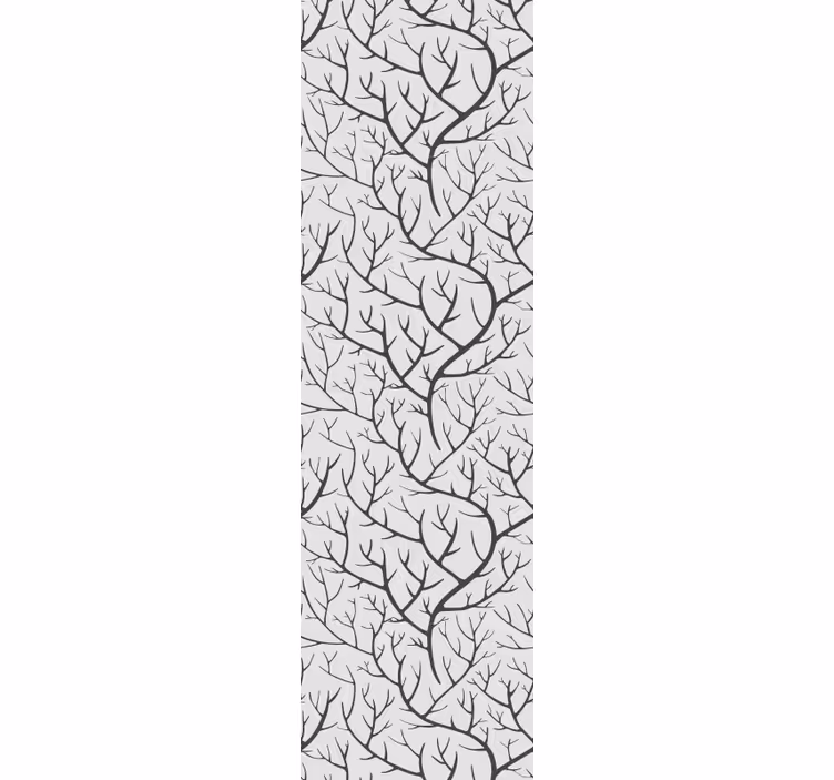 Dining room roller blind with gray branches and birds - TenStickers