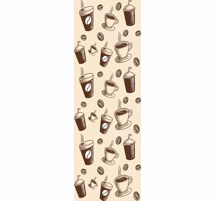 Dining room roller blind coffee bean mug design - TenStickers