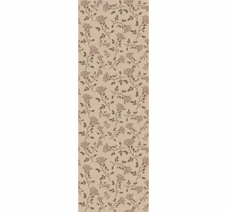 Dining room roller blind in brown vintage rose pattern - TenStickers
