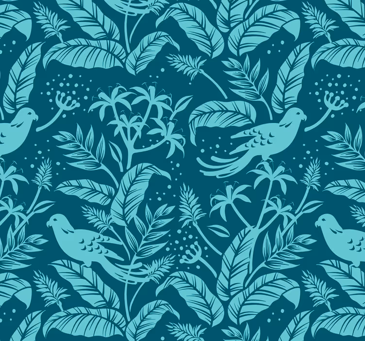 Dining room roller blind turquoise flying birds - TenStickers