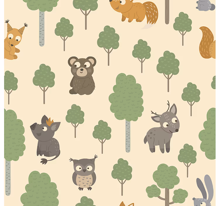 Kids roller blind with forest animals design - TenStickers