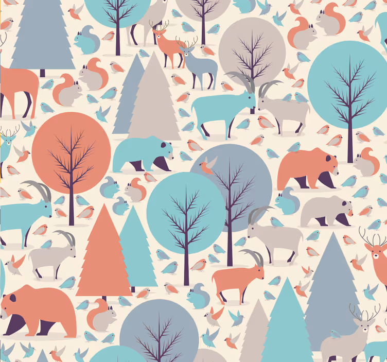 Kids roller blind nordic forest scene - TenStickers