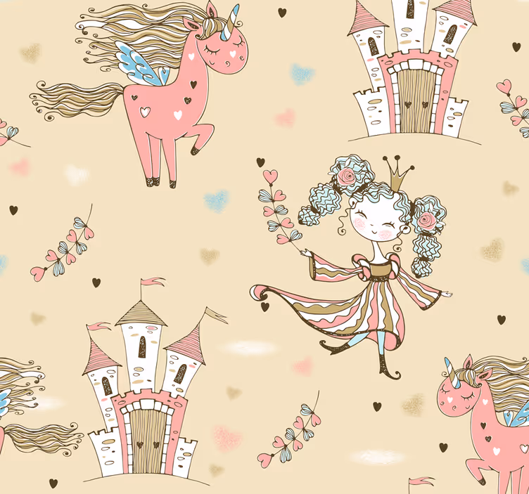 Kids roller blind fairytale unicorns - TenStickers