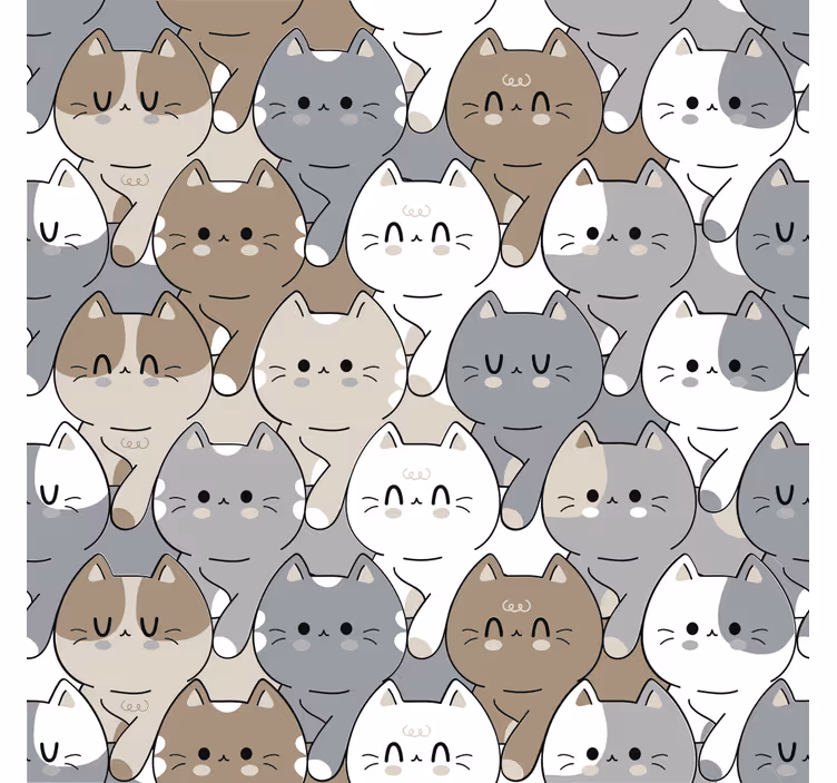 Kids roller blind with cat illustrations - TenStickers