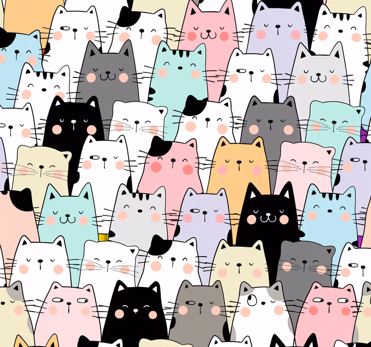 Kids roller blind with cats design - TenStickers
