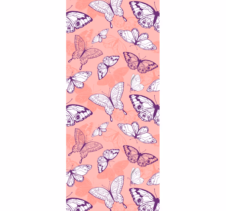 Kids roller blind purple and pink butterfly pattern - TenStickers