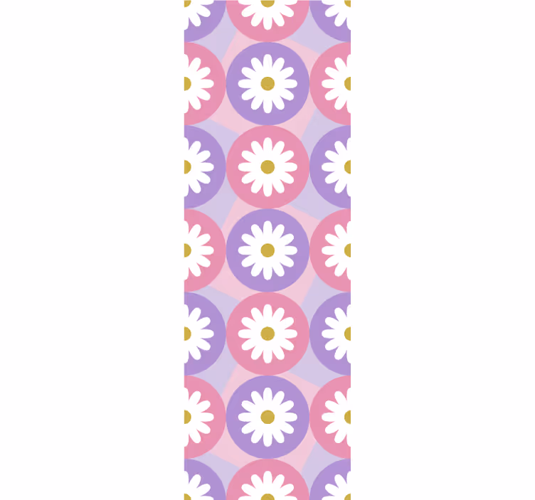 Kids roller blind in purple pink daisy pattern - TenStickers