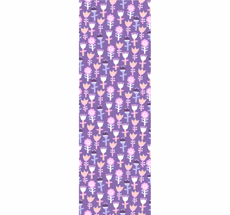 Kids roller blind in purple tones abstract flower pattern - TenStickers