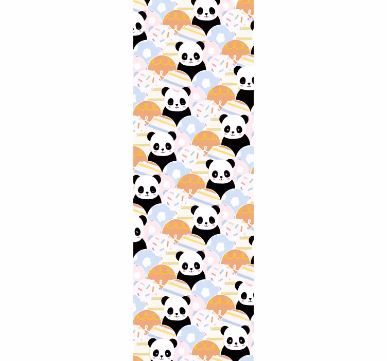 Kids roller blind patchwork panda design - TenStickers