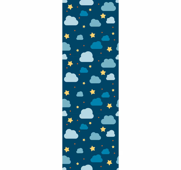 Kids roller blind starry night with clouds - TenStickers
