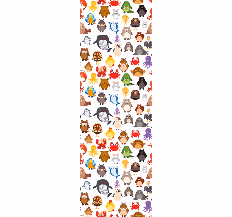 Kids roller blind wild animals in color - TenStickers