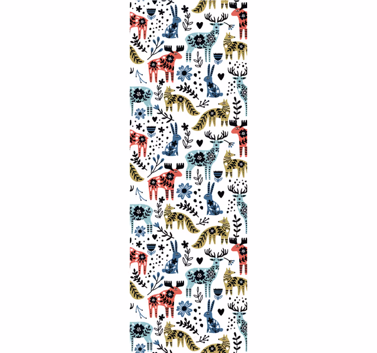 Kids roller blind beautiful reindeer and fox - TenStickers
