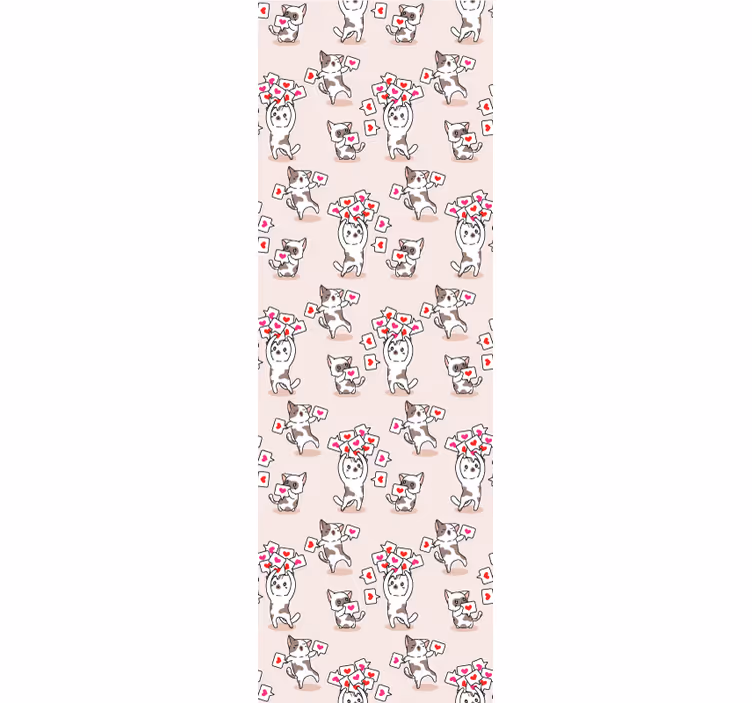 Kids roller blind with cat and heart pattern - TenStickers