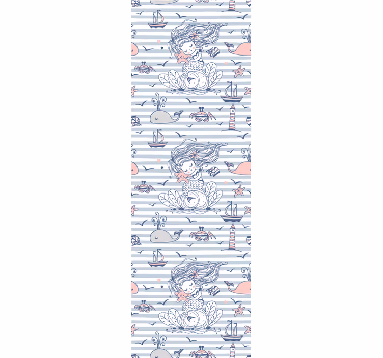 Kids roller blind with cute mermaids and sea creatures - TenStickers
