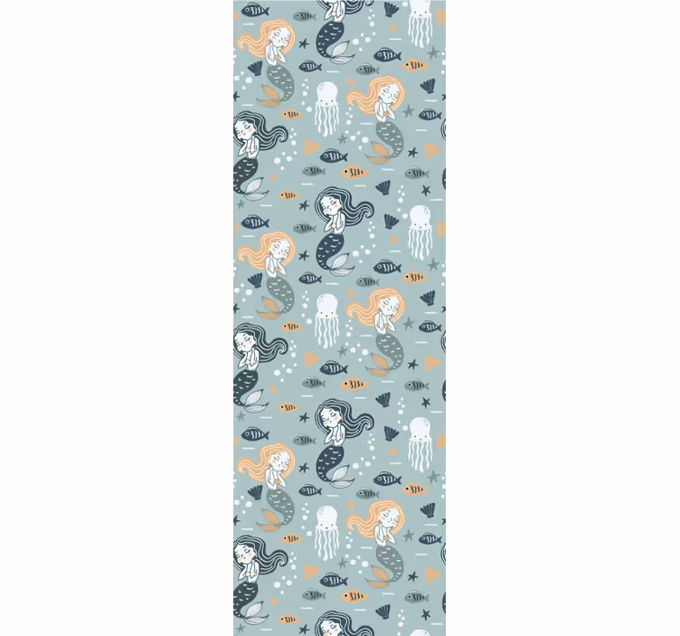 Kids roller blind blue magic mermaid design - TenStickers