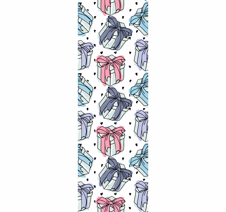 Kids roller blind cute gift boxes with little hearts - TenStickers