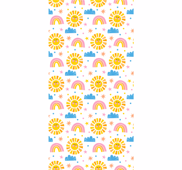 Kids roller blind with rainbow, suns and clouds - TenStickers
