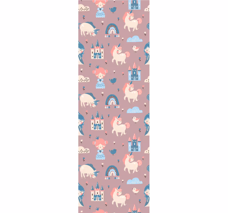 Kids roller blind pastel unicorns and princesses - TenStickers