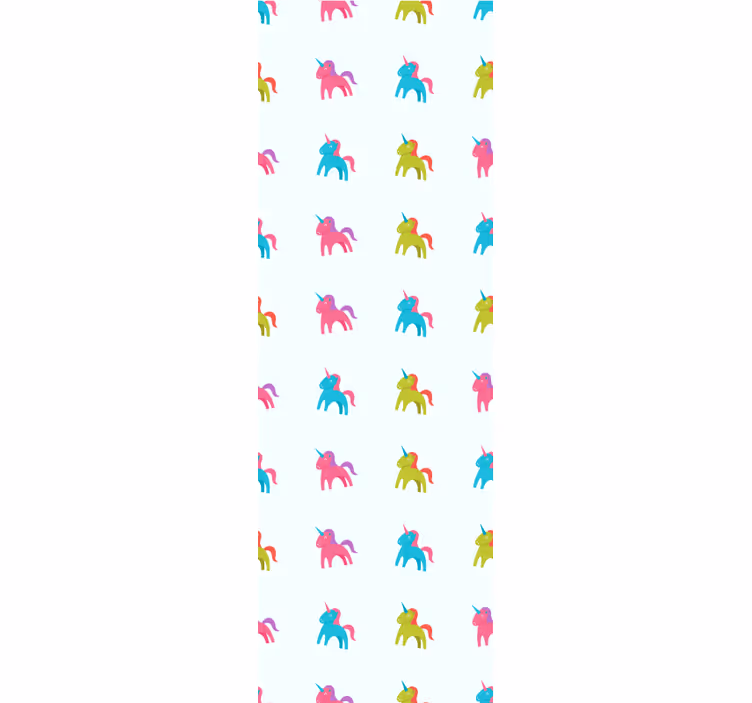 Kids roller blind unicorns on blue background - TenStickers
