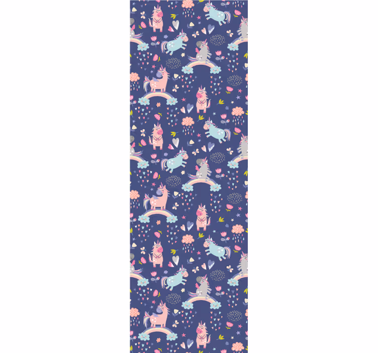 Kids roller blind colorful unicorns with rainbow pattern - TenStickers