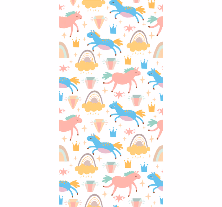 Kids roller blind with colorful unicorns and rainbows - TenStickers