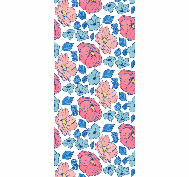 Kids roller blind with delicate pink and blue flowers - TenStickers