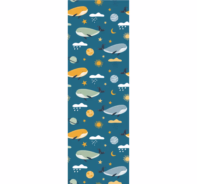 Kids roller blind trendy whale pattern - TenStickers
