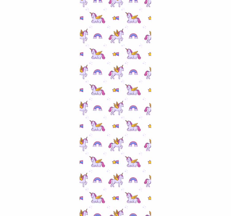 Kids roller blind pink pastel unicorns with wings - TenStickers