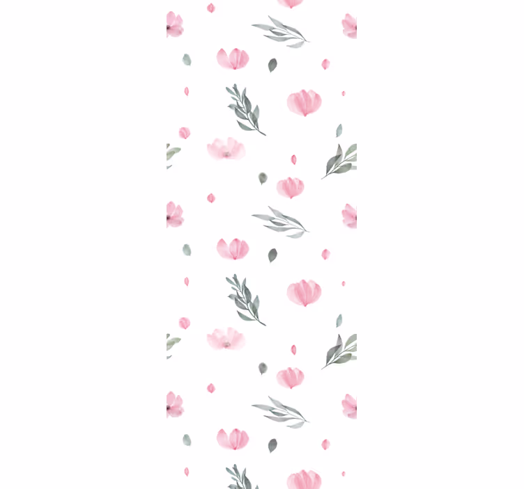 Kids roller blind pink minimalistic flowers - TenStickers