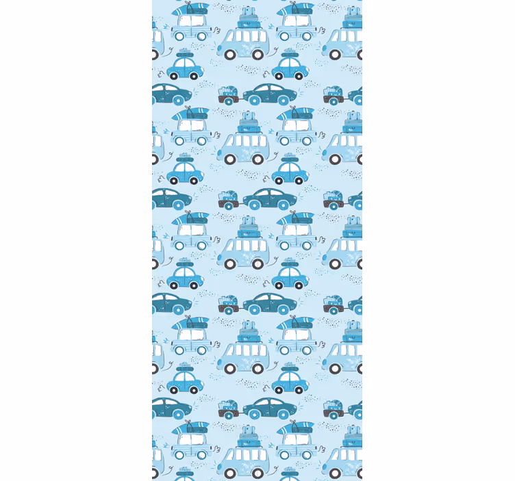 Kids roller blind blue city vehicles nordic style - TenStickers