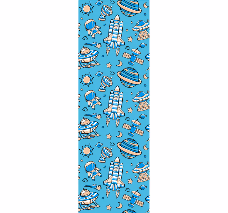 Kids roller blind spaceship launching in blue sky - TenStickers