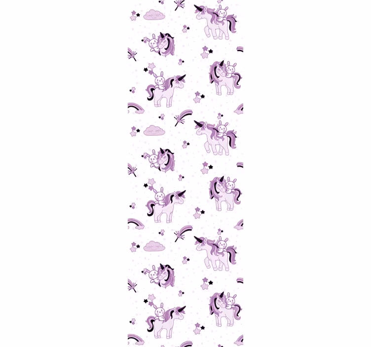 Kids roller blind unicorns and rabbits with stars - TenStickers