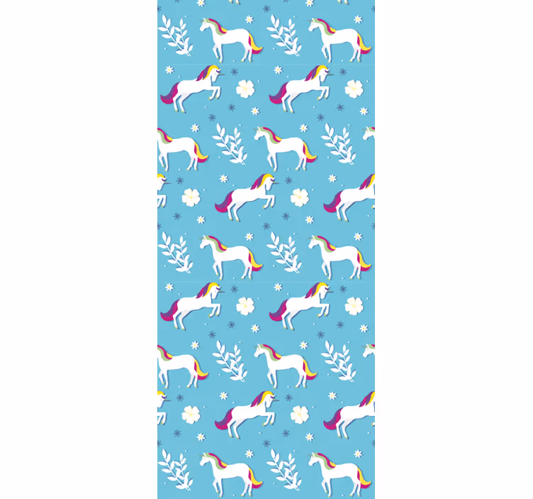 Kids roller blind with unicorns in various poses - TenStickers