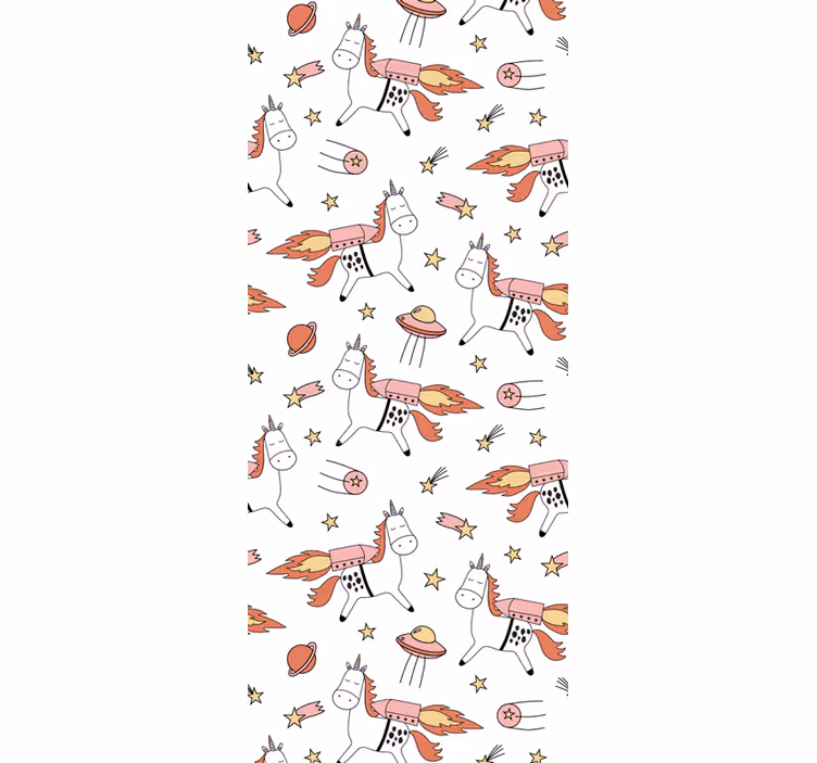 Kids roller blind unicorn pattern with space symbols - TenStickers