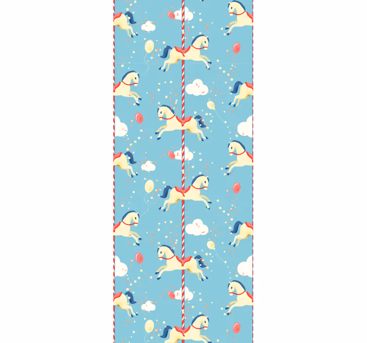 Kids roller blind amusement park horse ride design - TenStickers