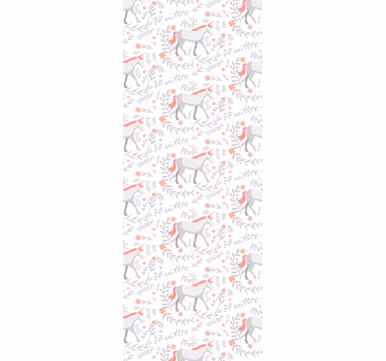 Kids roller blind unicorn pattern with leaves - TenStickers