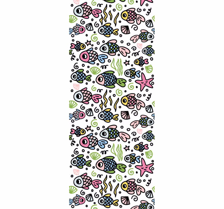 Kids roller blind multicolor fish pattern - TenStickers